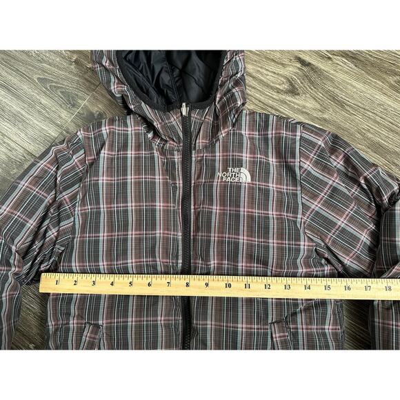 The North Face Moondoggy Reversible Down Puffer Jacket Black Plaid size S - Picture 3 of 7
